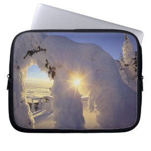 Sonnenuntergang durch die Snowghosts am Big Mounta Laptopschutzhülle