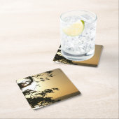 Sonnenuntergang durch die Tropenfotografie der Bäu Rechteckiger Pappuntersetzer (Vor Ort)