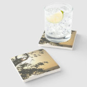 Sonnenuntergang durch die Tropenfotografie der Bäu Steinuntersetzer (Seitenansicht)