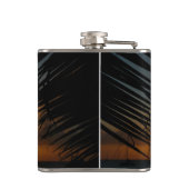 Sonnenuntergang durch die tropische Küste der Palm Flachmann (Rückseite)