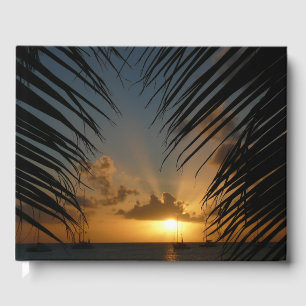 Sonnenuntergang durch die tropische Küste der Palm Gästebuch