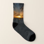 Sonnenuntergang durch die tropische Küste der Palm Socken (Links - Innen)