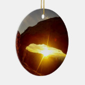 Sonnenuntergang durch Doppel-O-Arche, Arches Natio Keramikornament (Rechts)