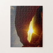 Sonnenuntergang durch Doppel-O-Arche, Arches Natio Puzzle (Vertikal)