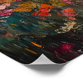 Sonnenuntergang durch ein Feld der Blume - Impress Poster (Ecke)