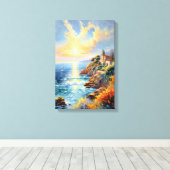 Sonnenuntergang durch mediterranen Impressionismus Leinwanddruck (Insitu (Holzboden))