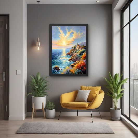 Sonnenuntergang durch mediterranen Impressionismus Poster