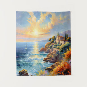 Sonnenuntergang durch mediterranen Impressionismus Wandteppich