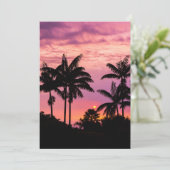 Sonnenuntergang durch Palmen Dankeskarte (Stehend Vorderseite)