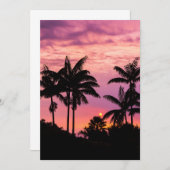 Sonnenuntergang durch Palmen Dankeskarte (Vorne/Hinten)