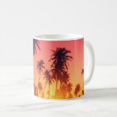 Sonnenuntergang durch tropische Bäume Kaffeetasse (VorderseiteRechts)