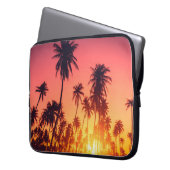 Sonnenuntergang durch tropische Bäume Laptopschutzhülle (Vorderseite Links)