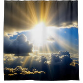 Sonnenuntergang durch Wolken Duschvorhang (Vorderseite)