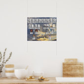 Sonnenuntergang durch Wolken Foto 2 Familienbäume Poster (Küche)