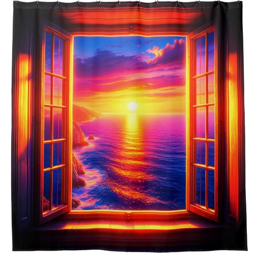 Sonnenuntergang Duschvorhang (Vorderseite)
