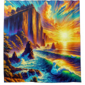 Sonnenuntergang Duschvorhang (Vorderseite)