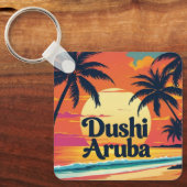 Sonnenuntergang Dushi Aruba Schlüsselanhänger (Vorderseite)