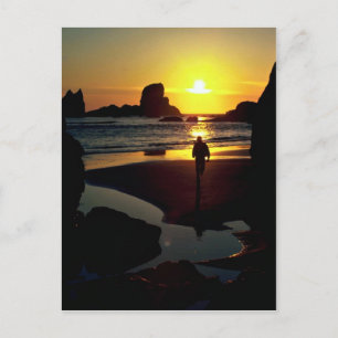 Sonnenuntergang Ecola, Oregon Coast, USA Postkarte