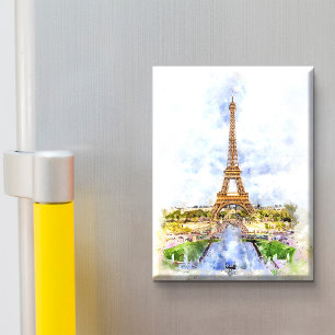 Sonnenuntergang Eiffelturm Paris Französisch Aquar Magnet
