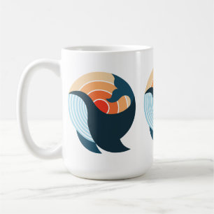 Sonnenuntergang: Ein Whale-Sprung in Retro-Farben Kaffeetasse