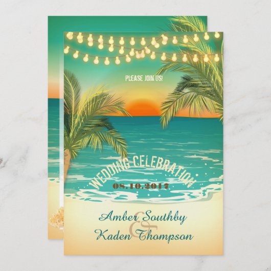 Sonnenuntergang Einladung (Vorne/Hinten)