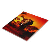 Sonnenuntergang-Elefant Fliese (Seite)