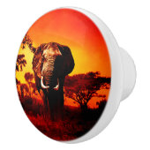 Sonnenuntergang-Elefant Keramikknauf (Rechts)