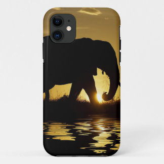 Sonnenuntergang-Elefanten-Etui iPhone 11 Hülle