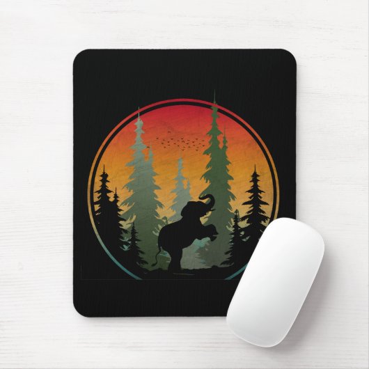 Sonnenuntergang Elefantenlandschaft Mousepad (Mit Mouse)