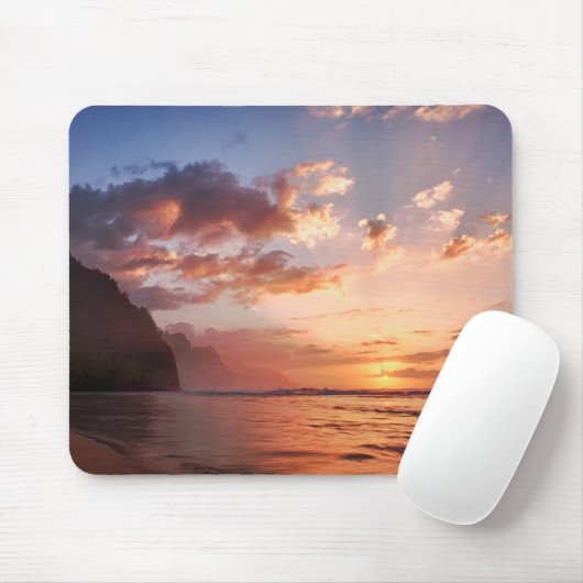 Sonnenuntergang entlang der Kauai-Küste Mousepad (Mit Mouse)
