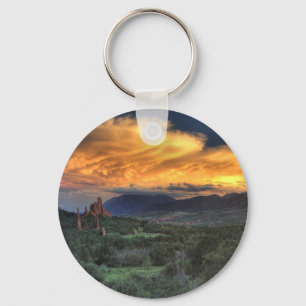 Sonnenuntergang entlang des Gartens Schlüsselanhänger