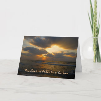 Sonnenuntergang-Entschuldigungs-Karte Karte