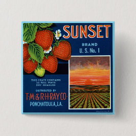 Sonnenuntergang Erdbeeren Button