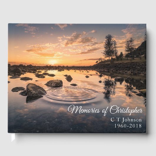 Sonnenuntergang Erinnerungen des Begräbniskondolen Gästebuch (Vorderseite)