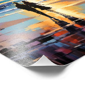 Sonnenuntergang Expressionist Romantische Strandla Fotodruck (Ecke)