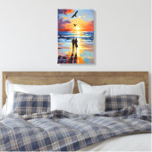 Sonnenuntergang Expressionist Romantische Strandla Leinwanddruck (Insitu (Schlafzimmer))