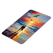 Sonnenuntergang Expressionist Romantische Strandla Magnet (Linke Seite)