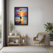 Sonnenuntergang Expressionist Romantische Strandla Poster