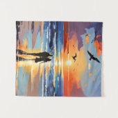 Sonnenuntergang Expressionist Romantische Strandla Wandteppich (Vorderseite (Horizontal))