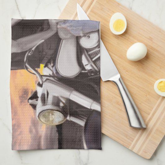 Sonnenuntergang-Fahrt 2 Geschirrtuch (Viertel Falte)