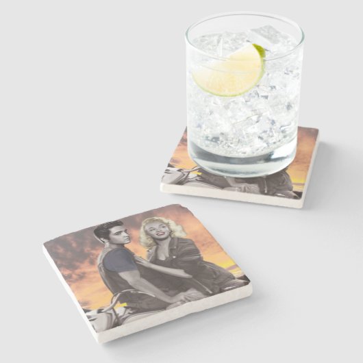 Sonnenuntergang-Fahrt Steinuntersetzer (Seitenansicht)