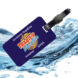 Sonnenuntergang Familienurlaub Orange Personalisie Gepäckanhänger