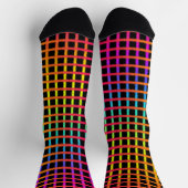 Sonnenuntergang Farben Gitter Linien auf Crazy Soc Socken (Oben)