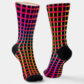 Sonnenuntergang Farben Gitter Linien auf Crazy Soc Socken (Gewinkelt)