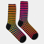 Sonnenuntergang Farben Gitter Linien auf Crazy Soc Socken (Rechts)