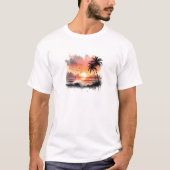 Sonnenuntergang Farbenfrohe Schnürsenkel T - Shirt (Vorderseite)