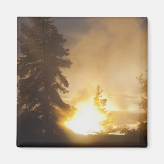 Sonnenuntergang färbt den Dampf über dem Lederbeck Magnet (Vorne)