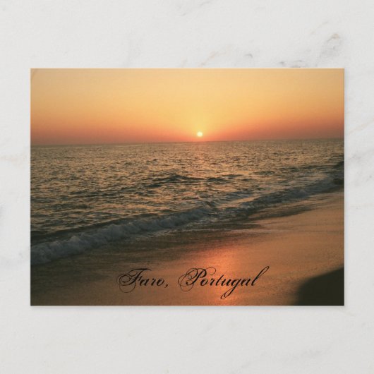 Sonnenuntergang: Faro, Portugal Postkarte (Vorderseite)
