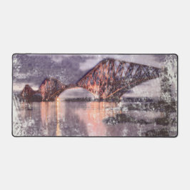 Sonnenuntergang Firth of Forth Eisenbahnbrücke Schreibtischunterlage