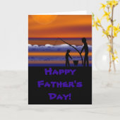 Sonnenuntergang-Fischen, Vatertagskarte Karte (Gelbe Blume)
